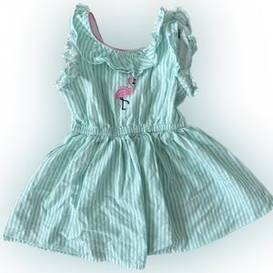 Crown & Ivy baby girls striped flamingo dress with bloomers